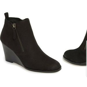 Black Wedge Booties
